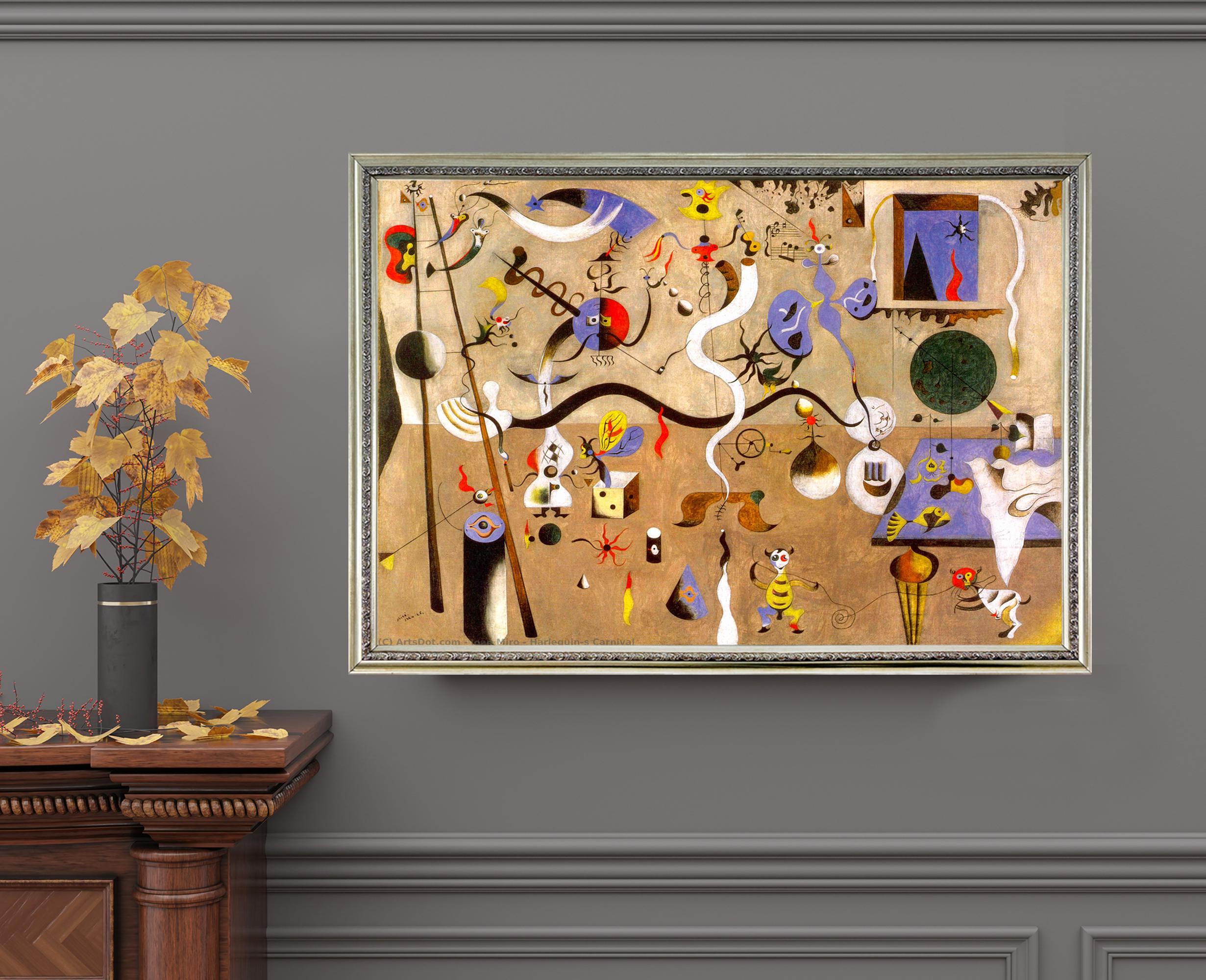 ポール・ギラマン 「五匹の馬」装飾画 版画 額装 インテリア #269-1 Joan Miro 