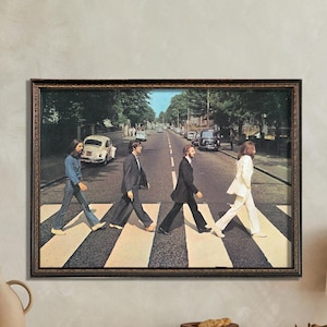 The Beatles Abbey Road Canvas Wall Famous Print Wall Art Canvas, Printed Smooth Surface, Beatles Poster, Ready to Hang Canvas