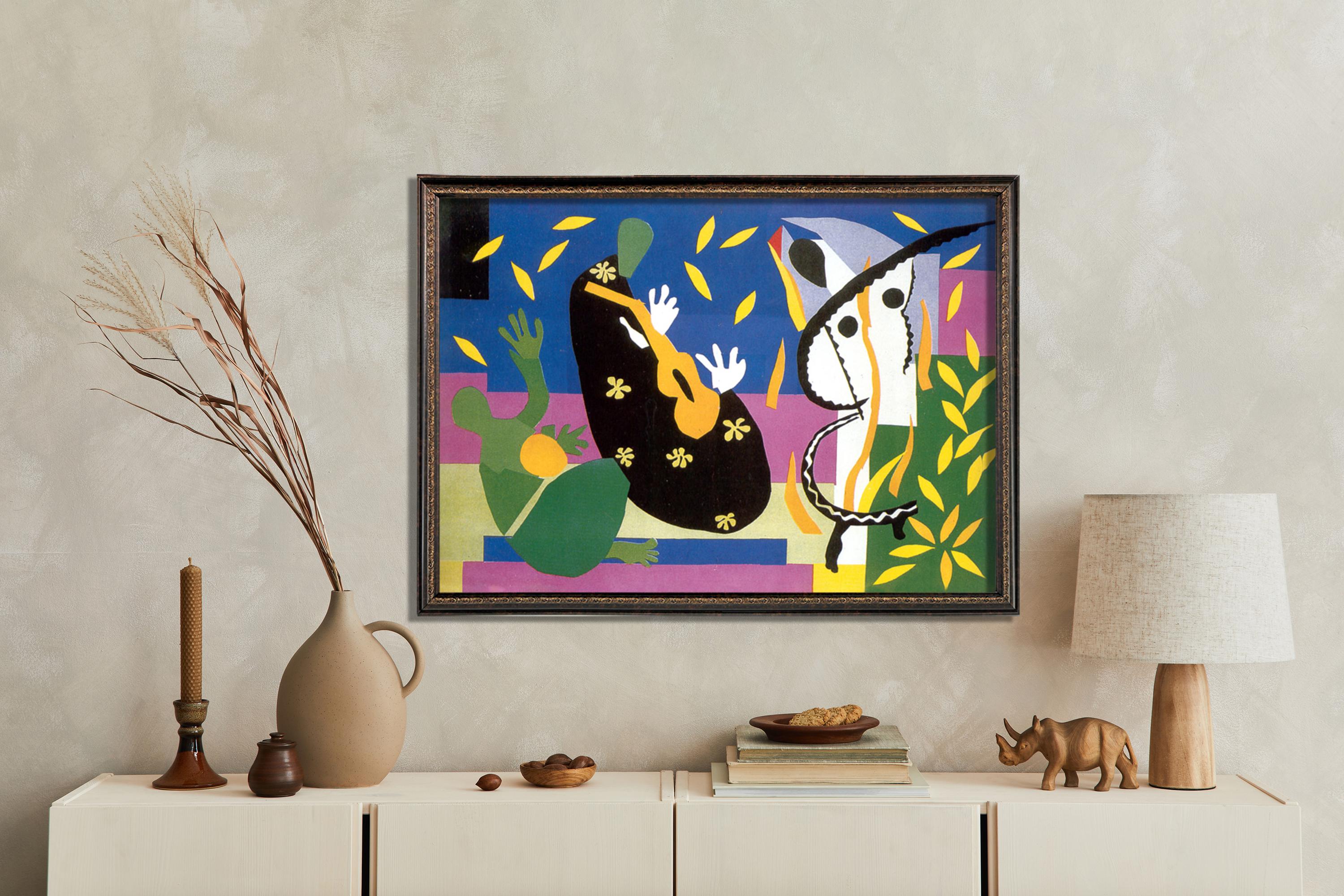 アンリ・マティスのヴィンテージ額入りアート作品：「王の悲しみ、1952