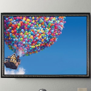 Omhoog Pixar canvas print-Up film schilderij-Pixar Print Art-kleurrijke ballonnen canvas-Disney canvas decor kunst-kinderkamer cadeau CANVAS kunst