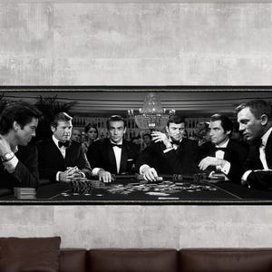 Art mural sur toile de jeu de poker James Bond, affiche de jeu de poker James Bond, impression d&#39;art sur toile James Bond, prêt à accrocher