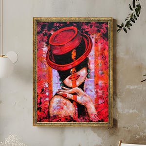In The Shade - Original Modern Painting Art on Canvas, Modern Decor, Wall Decor, Office Wall Decor, Gift Ideas, Ready to Hang,Fashion Canvas