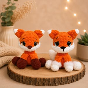Haakpatroon voor een dikke vos | Pluche amigurumi met weinig naaiwerk (PDF) | Snelle herfsttutorial in cottagecore-stijl | Vospatroon van fluweelchenillegaren