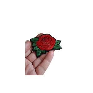 Vintage Embroidered Rose Patch: Sew-On/Iron-On Flower Applique