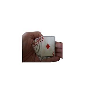 ROYAL FLUSH LABEL embroidered playing card iron on Ace of Diamonds Poker Cards