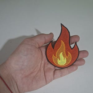 Urbanski Iron-on Fire Flame Patch | Iron-on Applique Flame Iron On Patch, Fire Patch, Blaze Embroidered Applique, trucker hat patch