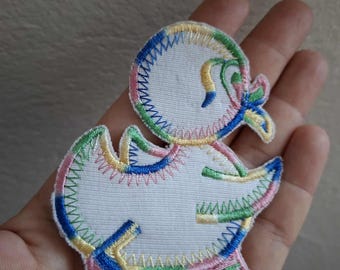 Duck EMBROIDERED Iron on Patch for Applique Cute Cartoon Duck Patch with Glasses Embroidered Iron-On or Sew On Applique for Kids Clothes
