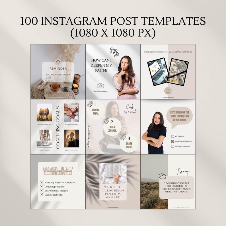 100 Christian Coach Instagram Post Templates Faith Instagram Templates ...