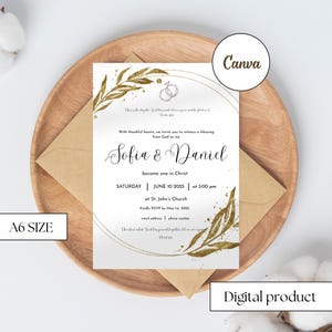 Editable Christian Wedding Invitation Template Printable Canva Template Instant Download Church Wedding Invitation Bible Verse Wedding