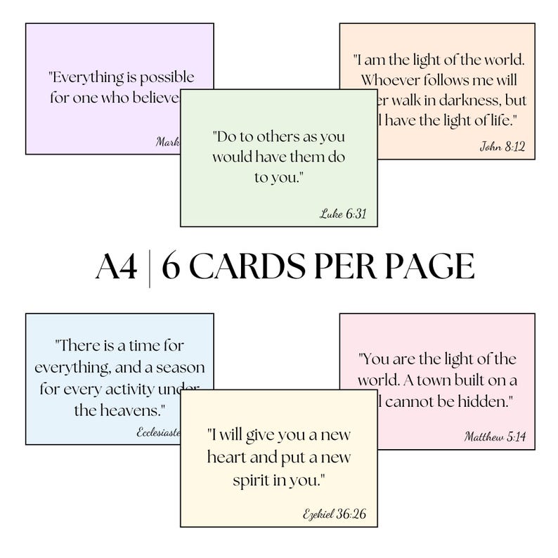 102 Bible Verse Cards Pastel Daily Bible Scriptures Printable Bible ...