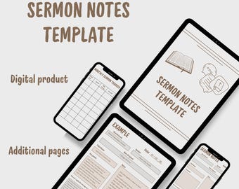 Plantilla de notas digitales para sermones: Diario de oración cristiano (Canva)
