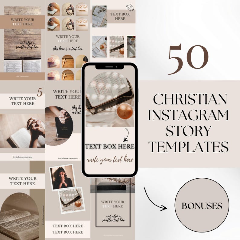 Christian Instagram Story Templates Faith Instagram Templates Editable ...