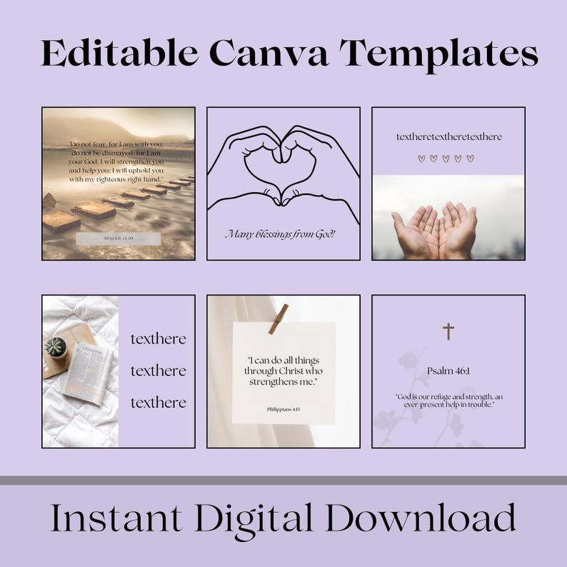 100 Lavender Christian Instagram Post Templates Faith Instagram ...