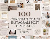 100 Christian Coach Instagram Post Templates Faith Instagram Templates Editable Canva Templates Christian Coaching Social Media Templates