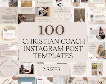 100 Christian Coach Instagram Post-Vorlagen Glaube Instagram Vorlagen Bearbeitbare Canva Vorlagen Christian Coaching Social Media Vorlagen