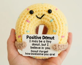 Rosquinha de tricô 100% feita à mão, padrão de amigurumi de crochê, presente para crianças, presente para colegas de trabalho, presente para ela, presente feito à mão, presente de Natal, presente para professores