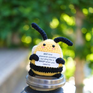 100% Handmade Knitted Bee, Crochet Amigurumi Pattern, Gift to Kids, Coworker Leaving Gift, Nursery Decor, Crochet Plush, Bereavement Gift,
