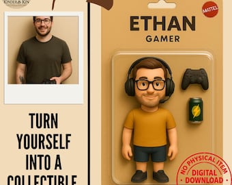 Aangepast portret gameractiefiguur: gepersonaliseerde digitale kunst (digitale download)
