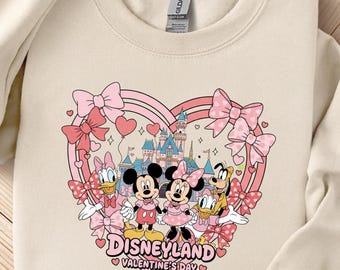 Coquette Bows Mickey and Friends Sweethearts Nite T-shirt, Disneyland Valentine's Day Shirts, Disney Couples Matching Tee, Valentine Gift