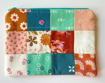 Summer Sun Patchwork Pouch, Sweet Little Makeup Pouch- No. 7