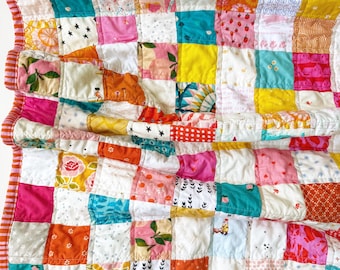 Patchwork Baby Quilt: Waikiki No.238 (40,5x49,5 inches)
