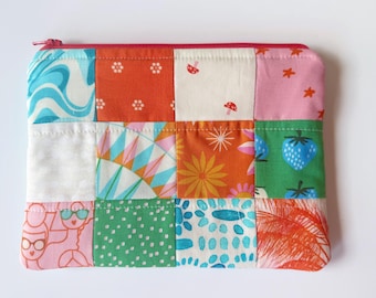 Summer Sun Patchwork Pouch, Sweet Little Makeup Pouch- No. 3