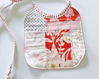 Heirloom Patchwork Bib - No. 25 Reds and Pinks