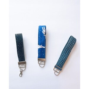 Designer Cotton Wristlet Keychain: Fun Key Fob, ID Card Holder