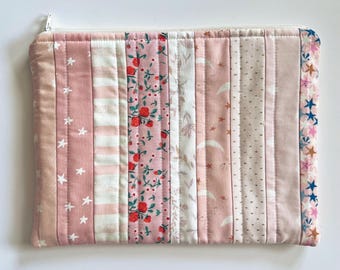 Jolie pochette patchwork, pochette zippée