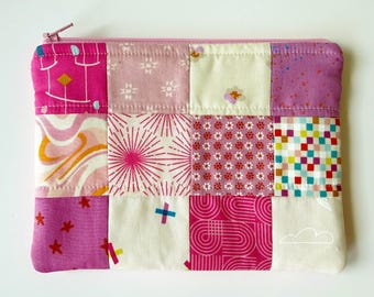 Summer Sun Patchwork Pouch, Sweet Little Makeup Pouch- No. 2