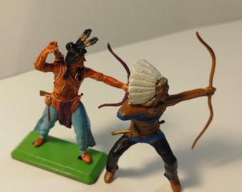 Soldados de juguete de los indios americanos antiguos, detalle británico, elastolina