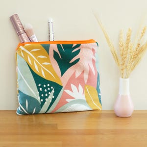 Borsa per cosmetici, astuccio per il trucco, borsa con cerniera e fodera interna, cianfrusaglie, kit di pronto soccorso da viaggio, piccolo regalo, spiaggia, borsa da spiaggia