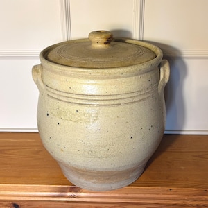 Antique French Confit Pot Large - Mediterranean Stoneware Olive Jar c.1890–1905