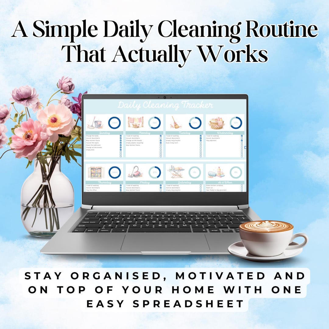 Daily Cleaning Tracker Google Sheets | Weekly Cleaning Schedule ...