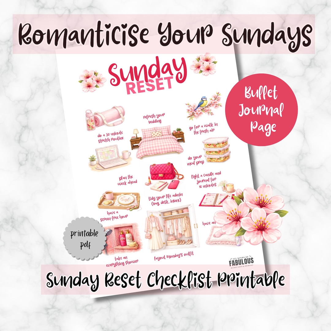 Sunday Reset Checklist.pdf Sunday Reset Checklist Printable | Soft Life Weekly Reset Routine ...