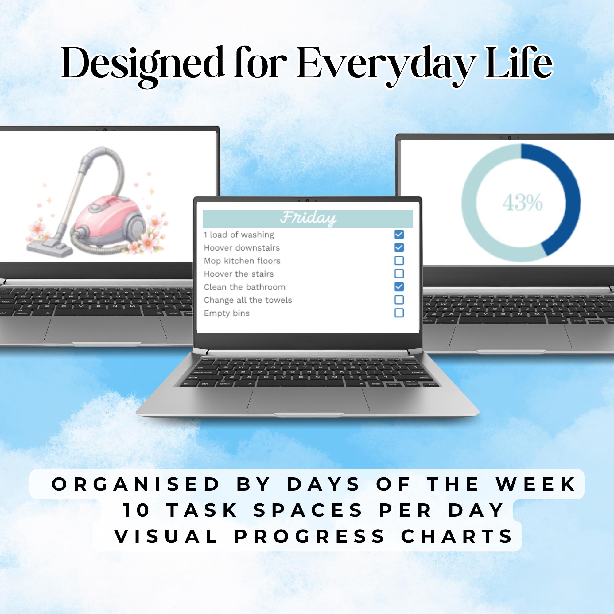 Daily Cleaning Tracker Google Sheets | Weekly Cleaning Schedule ...