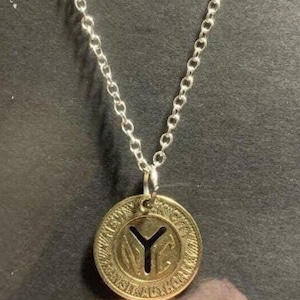 Vintage NYC 72-Year-Old NYC 1953 New York City Subway transit token pendant Manhattan. Silver Tone Chain. Great Gift!
