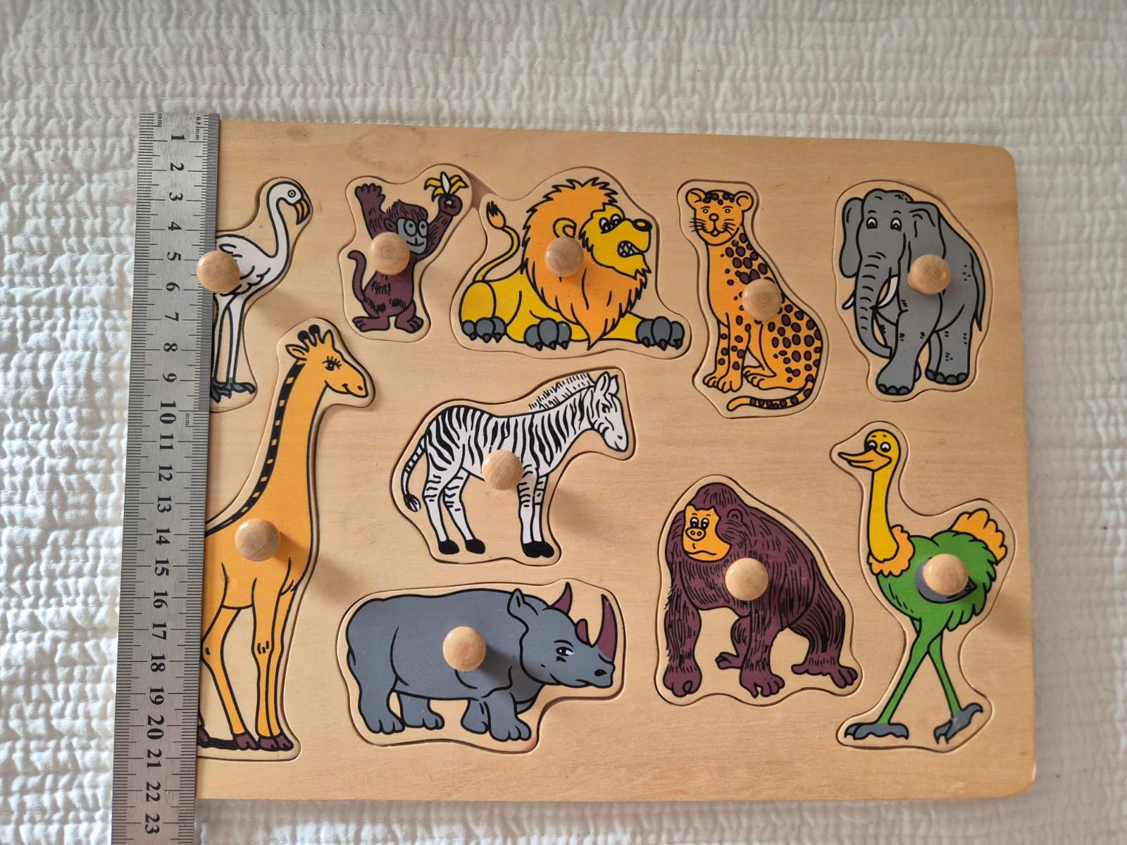 Vintage Wooden Animal Zoo Puzzle With Handles - Etsy