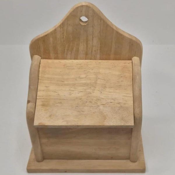 Vintage handmade wooden wall salt cellar / Salt box