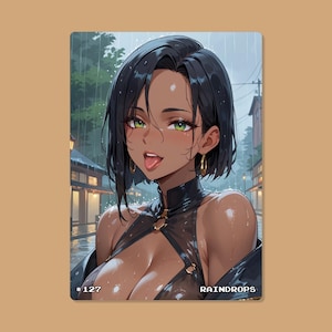 Carta Anime Sexy, #127 Gocce di Pioggia, Carte Waifu, 18+, TCG, Olografica