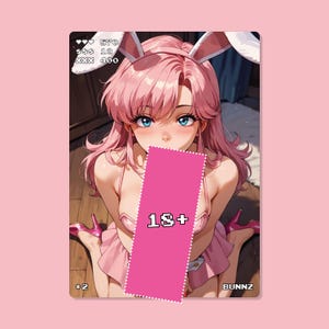 Carte d'anime sexy, #2 Bunnz, cartes Waifu, TCG, holographique, art pour adultes, fait main, 18+, Mature