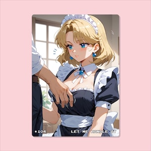 Carte d'anime sexy, #104 Let me handle it, Cartes Waifu, TCG, holographique, art pour adulte, fait main, 18+, Mature