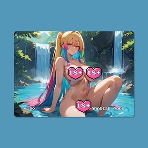 Sexy Waifu Karte, #120 Paradise Pool, Anime Karten, TKG, Holographisch, 18+, ausgereift