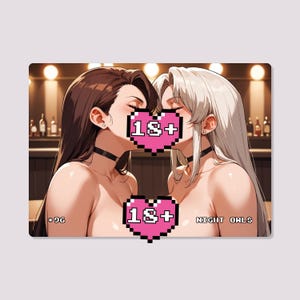 Sexy Waifu Karte, #96 Nachteulen, Anime Karten, Holographisch, 18+, Reif
