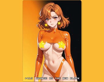 Carta Anime Sexy, #413 Orange is the new black, Carte Waifu, TCG, Olografiche