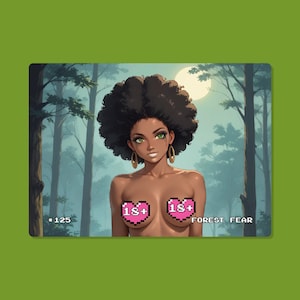Carta Sexy Waifu, #125 Forest Fear, Cartas de Anime, 18+, Holográficas