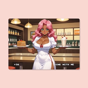 Carta Sexy Anime, #58 Dine with me, Cartas Waifu, TCG, Holográficas