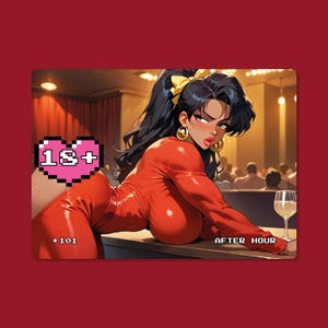 Sexy Waifu Cards, #101 After Hour, Anime Sexy Cards, TCG, Olografiche, Arte per adulti, fatte a mano, 18+, Mature