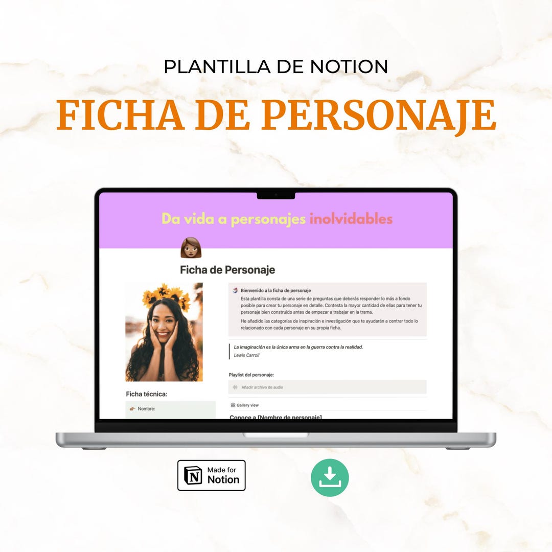 Notion Character Sheet Template | Creative Writing Character Sheet in ...