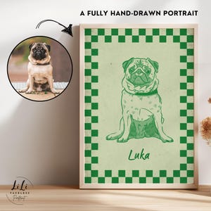 Custom Badly Drawn Pet Portrait, Funky Dog Illustration, Personalized Ugly Pet Drawing, Funny Cat Dog Lover Gift, Retro Minimalist Pet Print